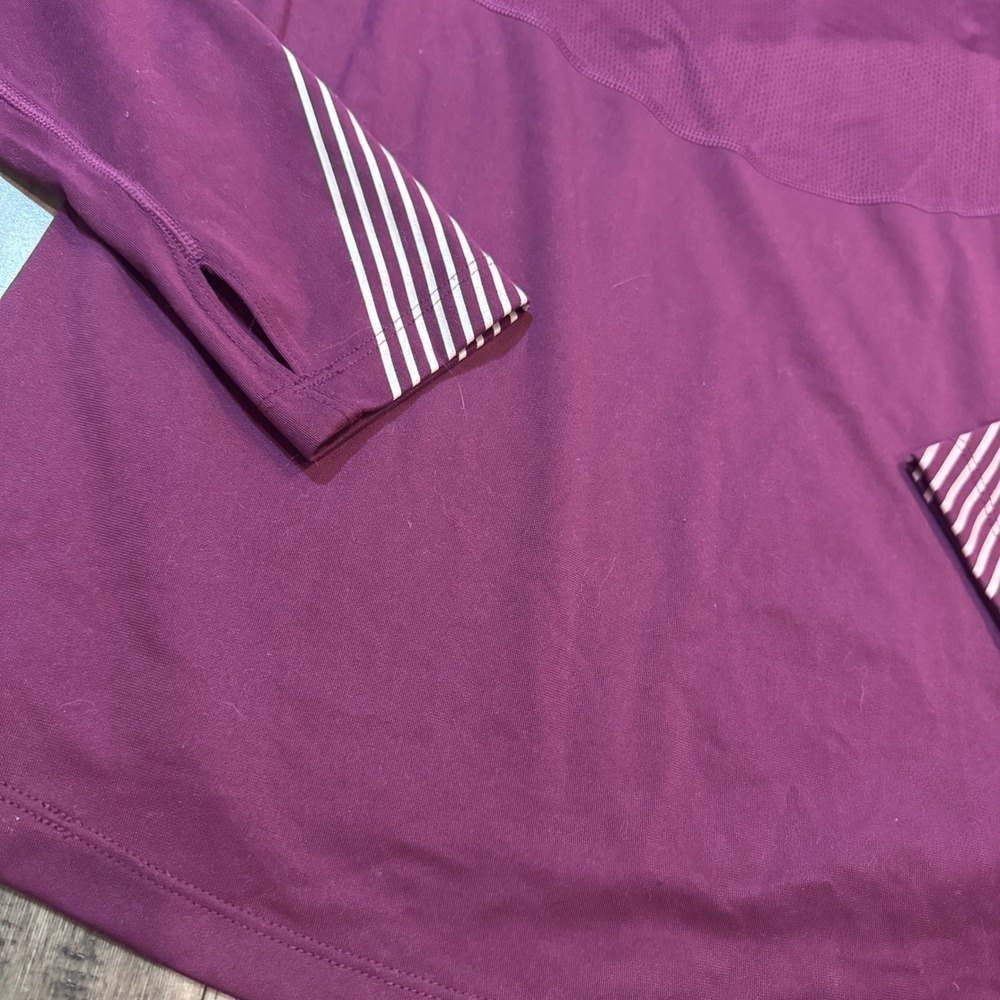 Nike Dri-Fit Running Top XS Womens Quarter Zip Pullover Plum Long Sleeve - Picture 8 of 9